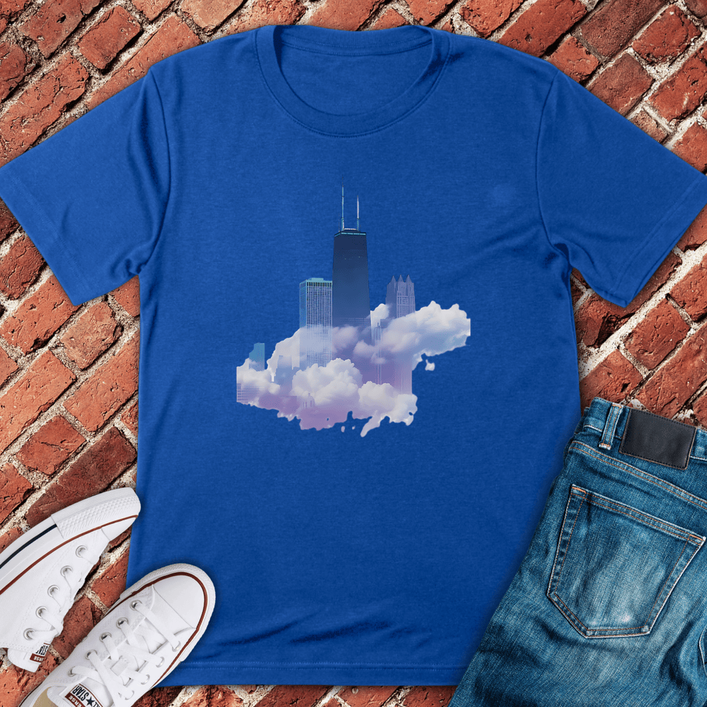 Clouds Skyline T-Shirt - Royal