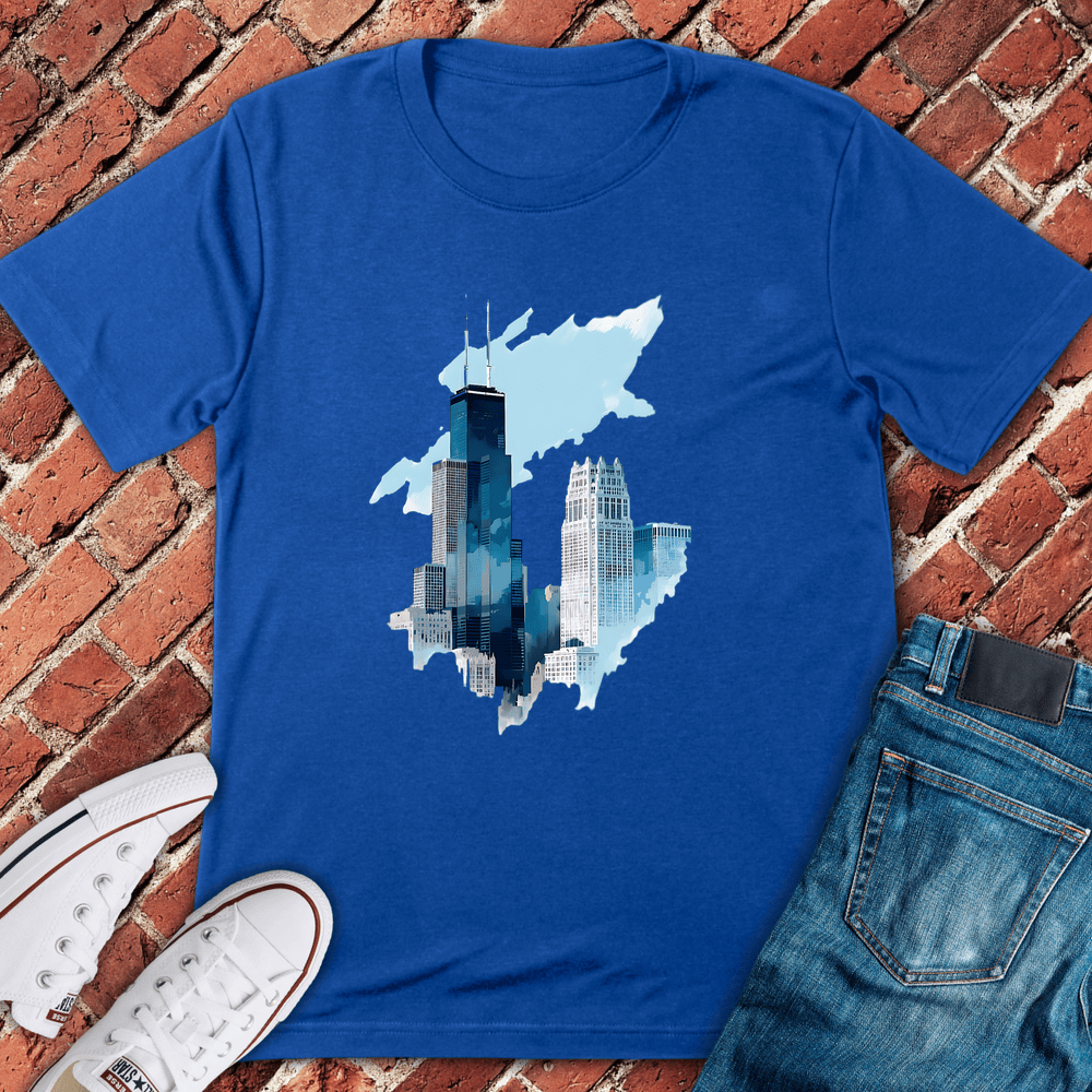 Skyline Watercolor T-Shirt - Royal