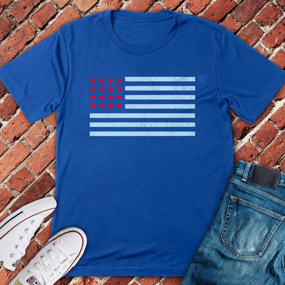 American Chicago Flag T-Shirt - Royal