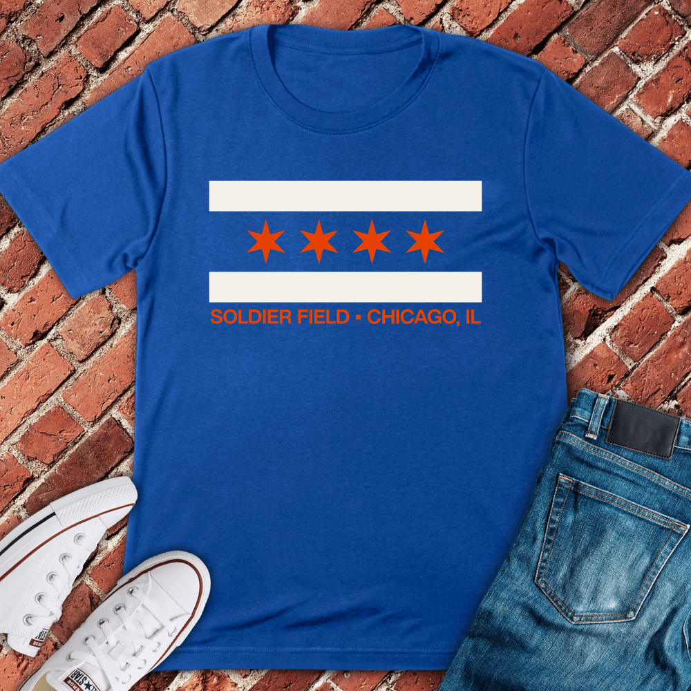 Soldier Field Flag T-Shirt - Royal