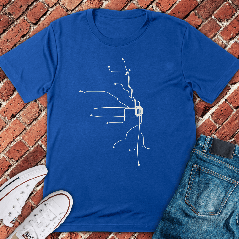 Loop Abstract Map T-Shirt - Royal