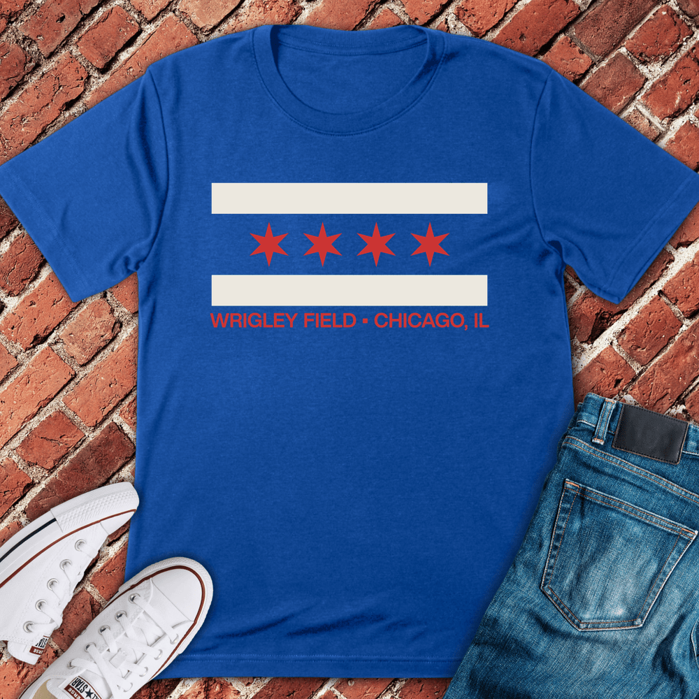 Wrigley Field Flag T-Shirt - Royal