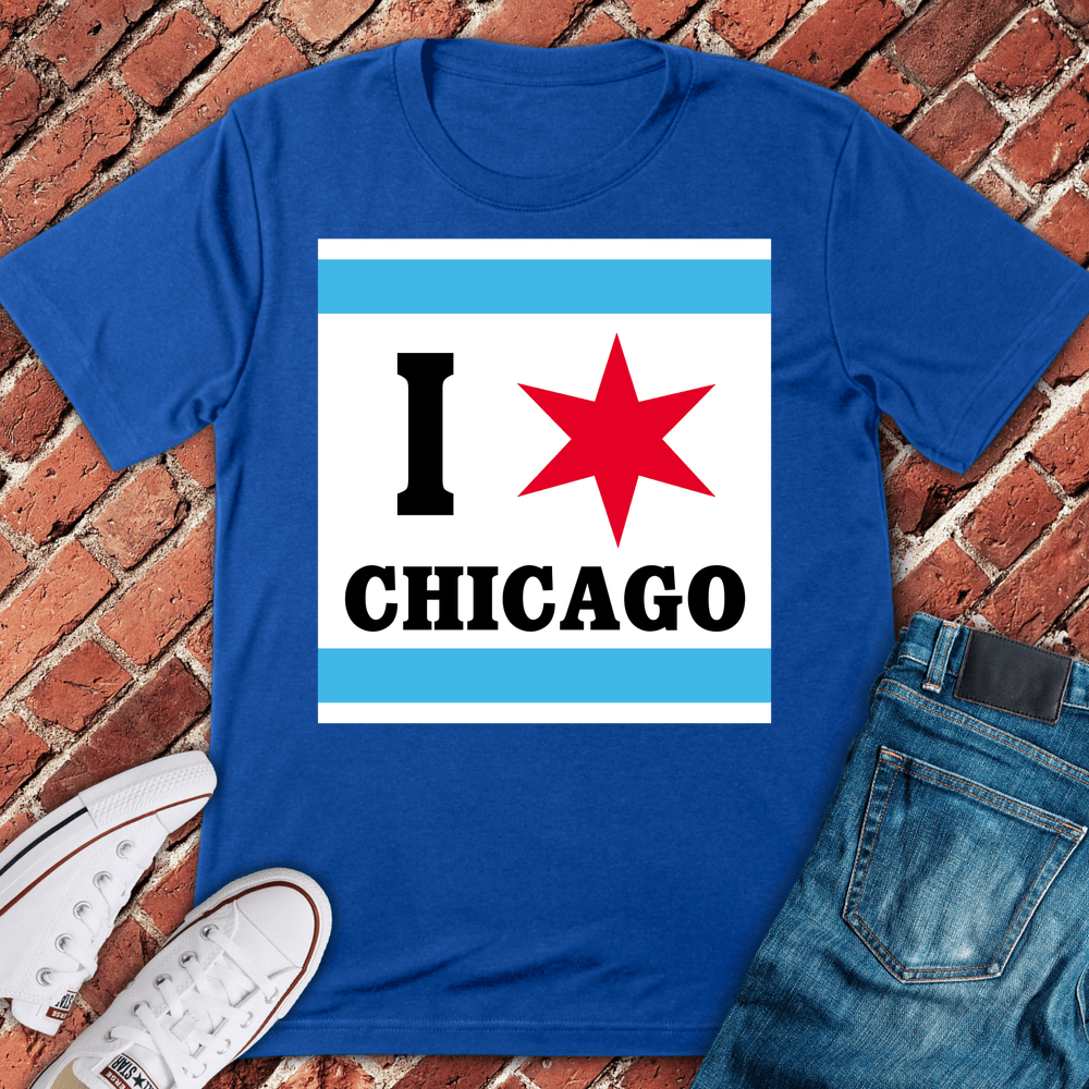 Chicago Flag Love T-Shirt - Royal