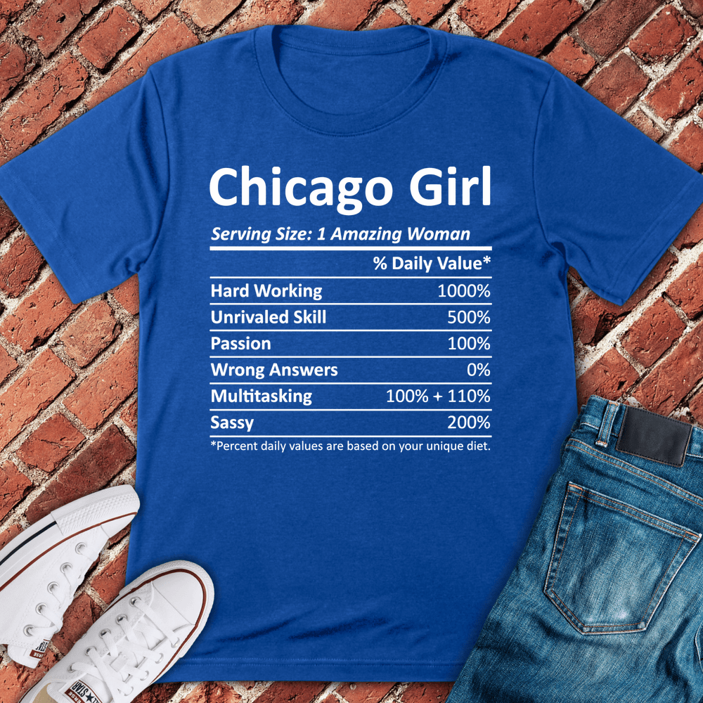 Chicago Girl Facts T-Shirt - Royal