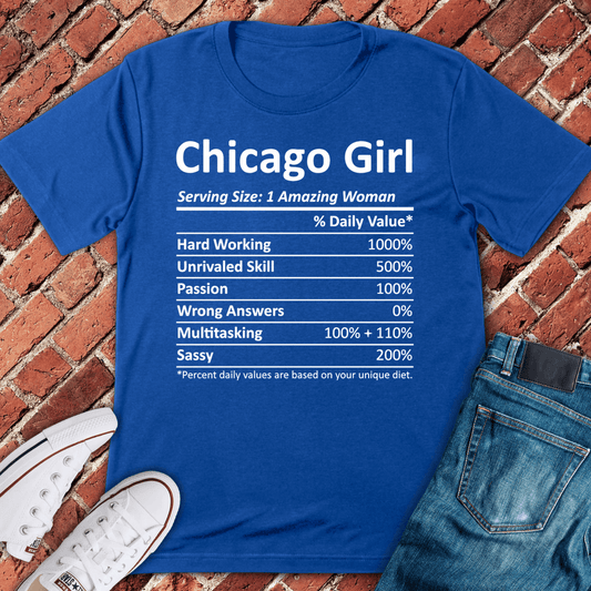 Chicago Girl Facts T-Shirt - Royal