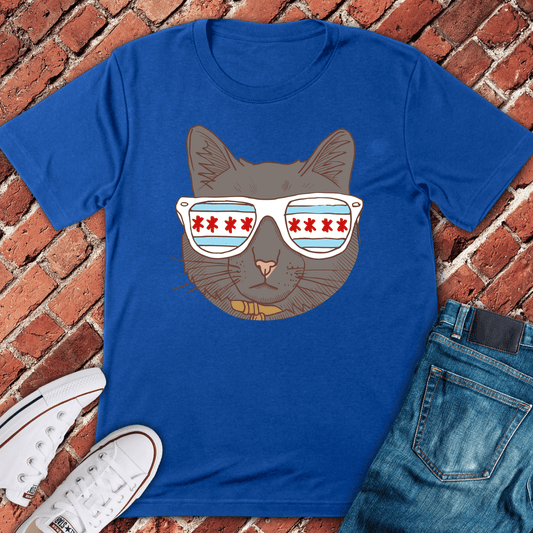 Chi Cat Shades T-Shirt - Royal