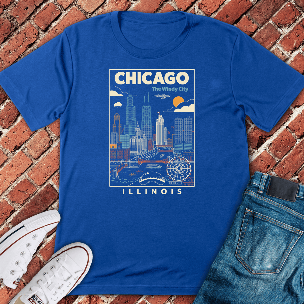Windy Skyline T-Shirt - Royal