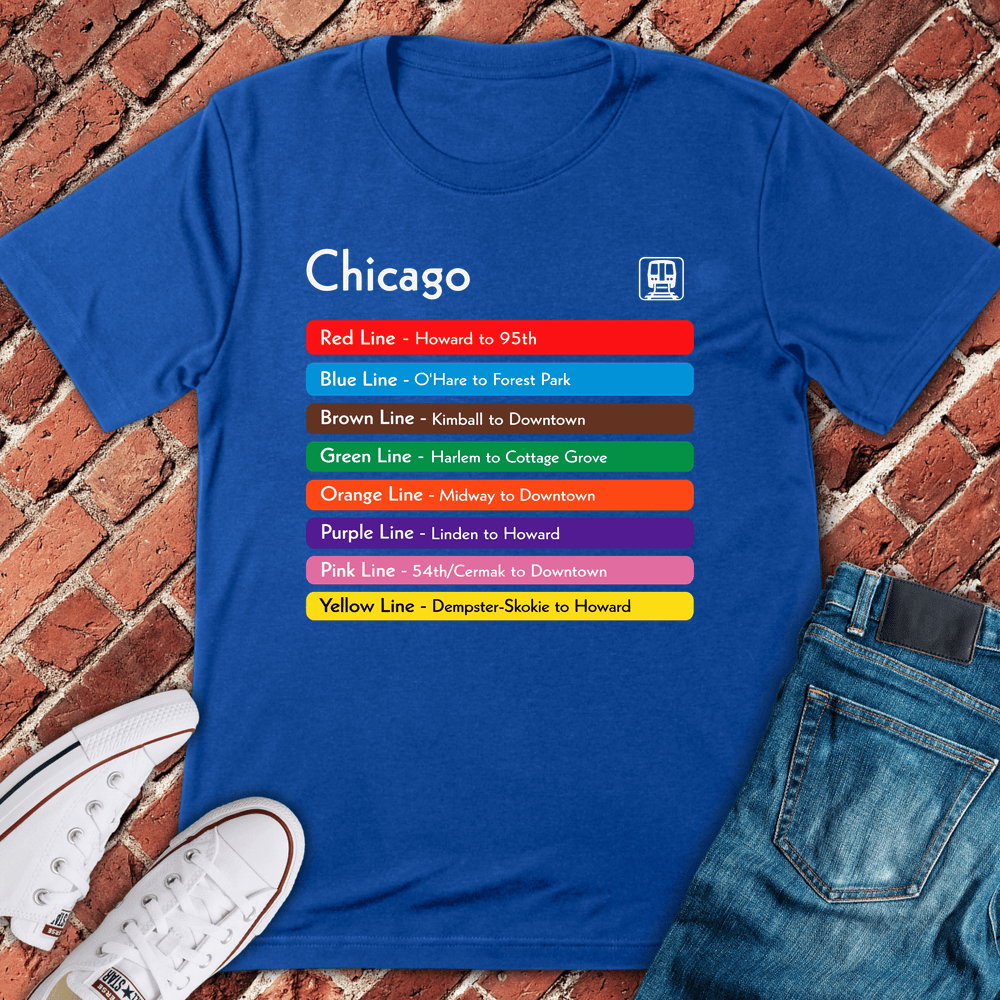 Chicago L Lines T-Shirt - Royal