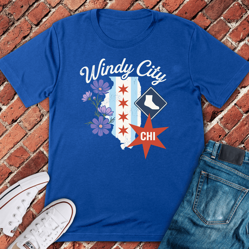 Windy Bloom Chi T-Shirt - Royal