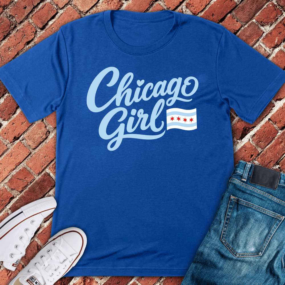 Chicago Girl Script T-Shirt - Royal