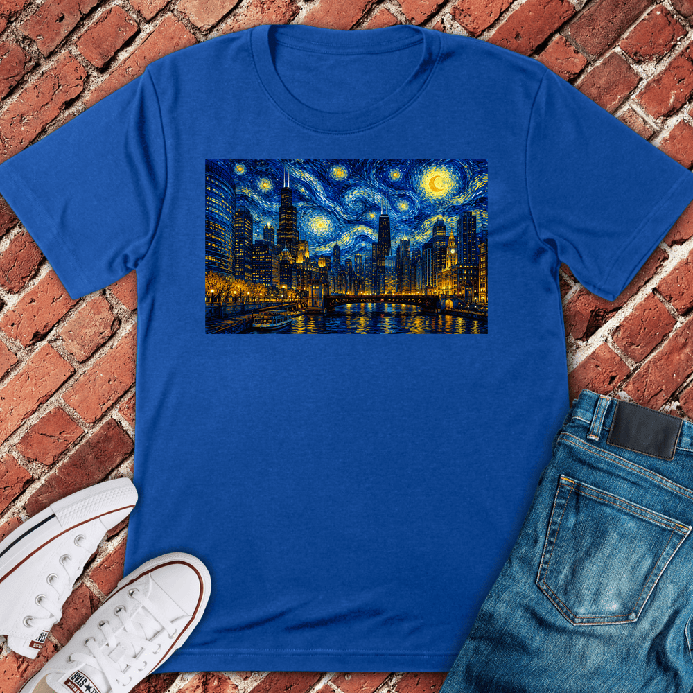 Starry Chicago Night T-Shirt - Royal