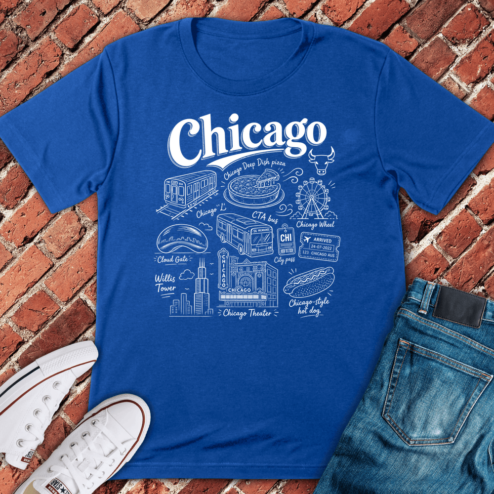 Chicago Doodles T-Shirt - Royal