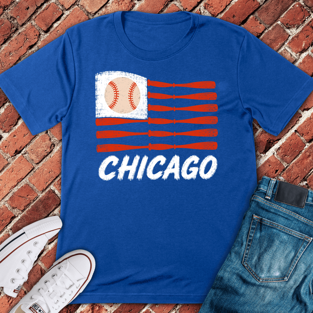 Chicago Bat Flag T-Shirt - Royal
