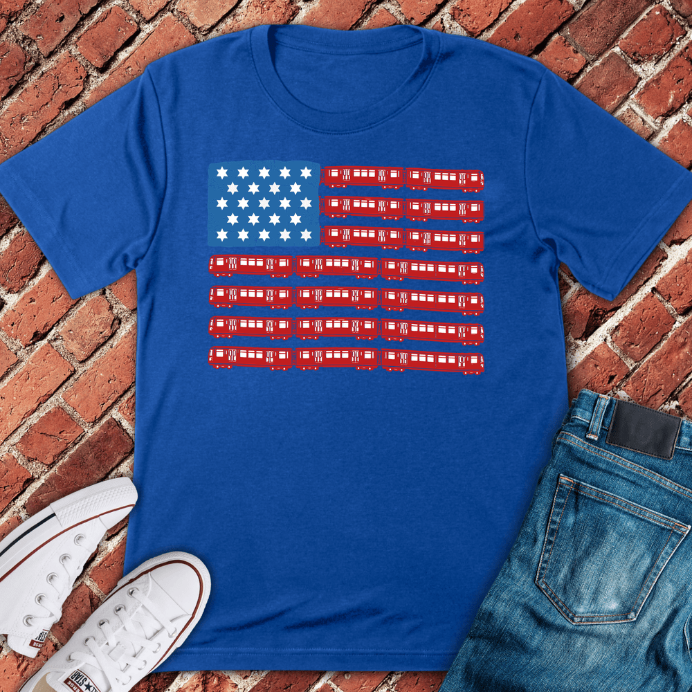 Chi Train Flag T-Shirt - Royal