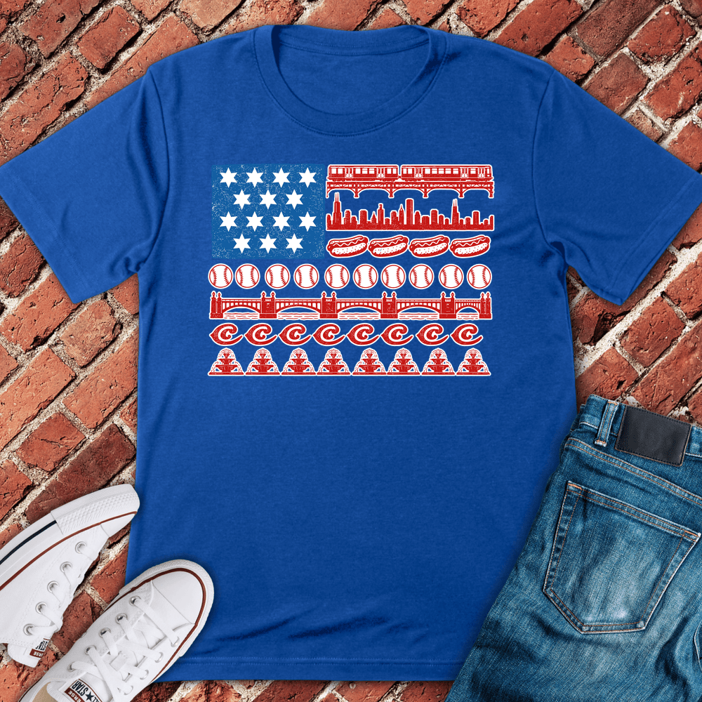 Chi Flag Icons T-Shirt - Royal