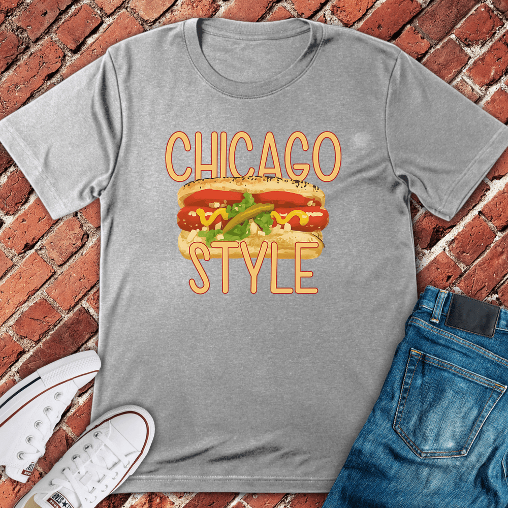 Chicago Style Dog T-Shirt - Sport Grey