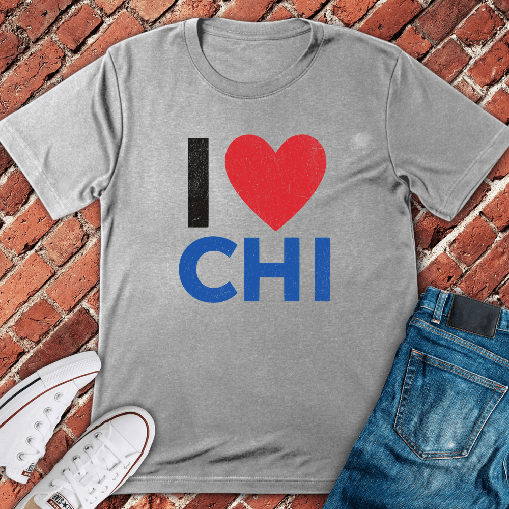 I Heart Chi Colors T-Shirt - Sport Grey