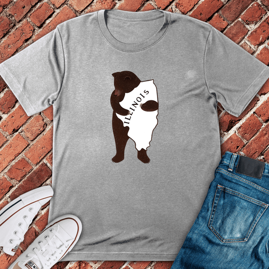 Bear Hug Illinois T-Shirt - Sport Grey