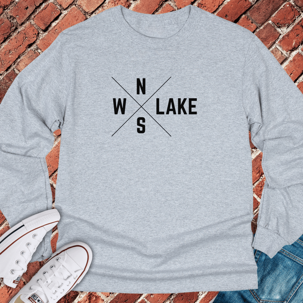 Chicagoans Compass Long Sleeve - Sport Grey