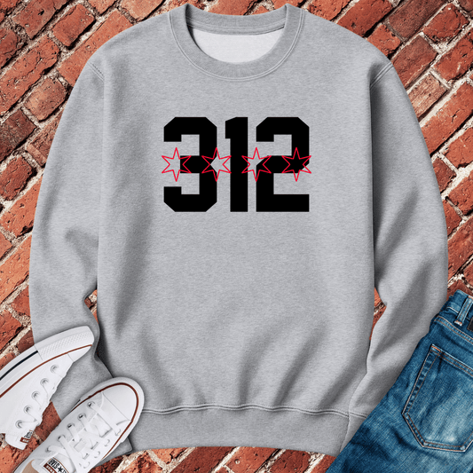 312 Stars Crewneck - Sport Grey