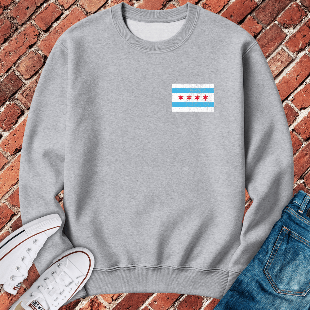 Chicago Flag Logo Crewneck - Sport Grey