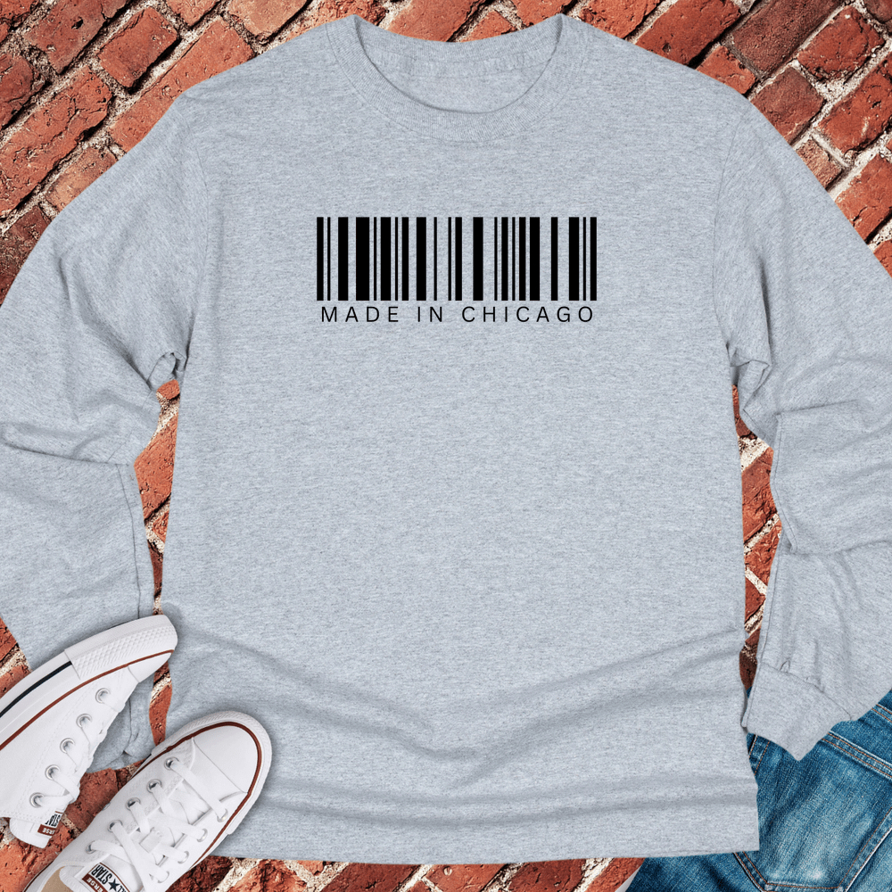 Chicago Barcode Long Sleeve - Sport Grey