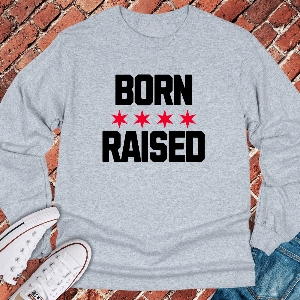Chicago Born Raised Long Sleeve - Sport Grey