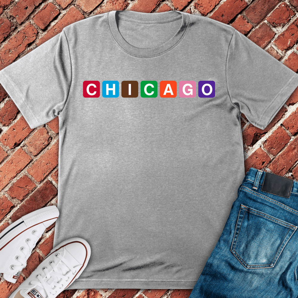 Block Chicago T-Shirt - Sport Grey