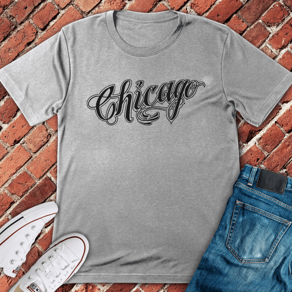 Chicago Calligraphy T-Shirt - Sport Grey