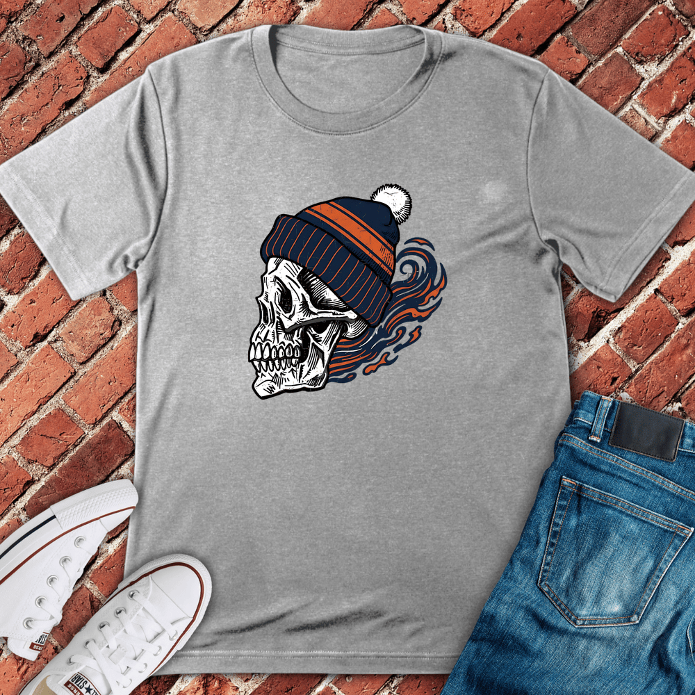 Skull Beanie Fan T-Shirt - Sport Grey