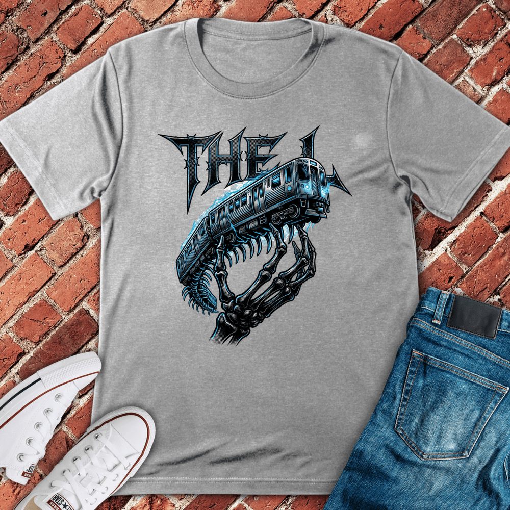 Skeleton Train T-Shirt - Sport Grey