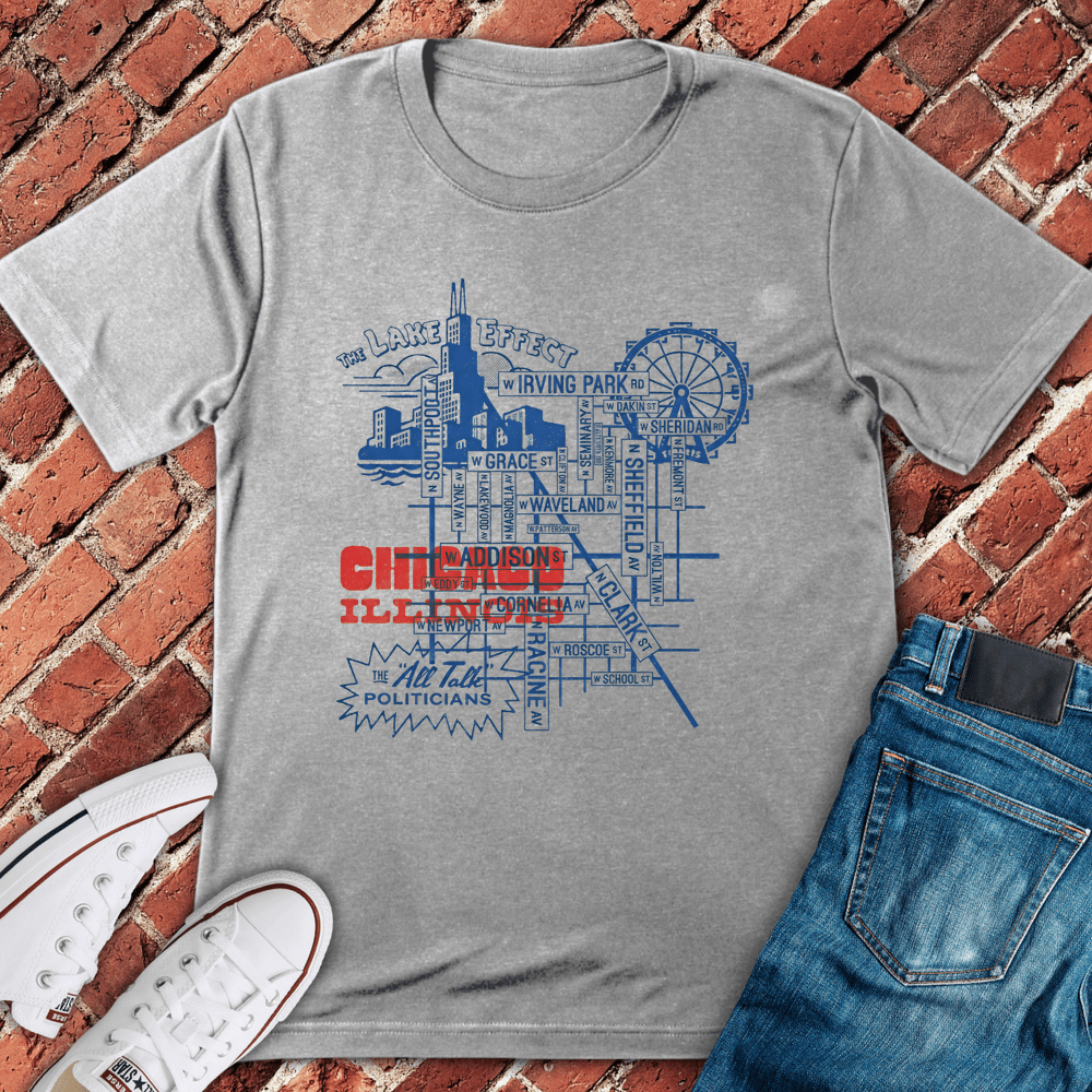 Chicago Blueprint T-Shirt - Sport Grey