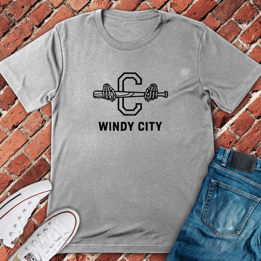 Windy City Bat T-Shirt - Sport Grey