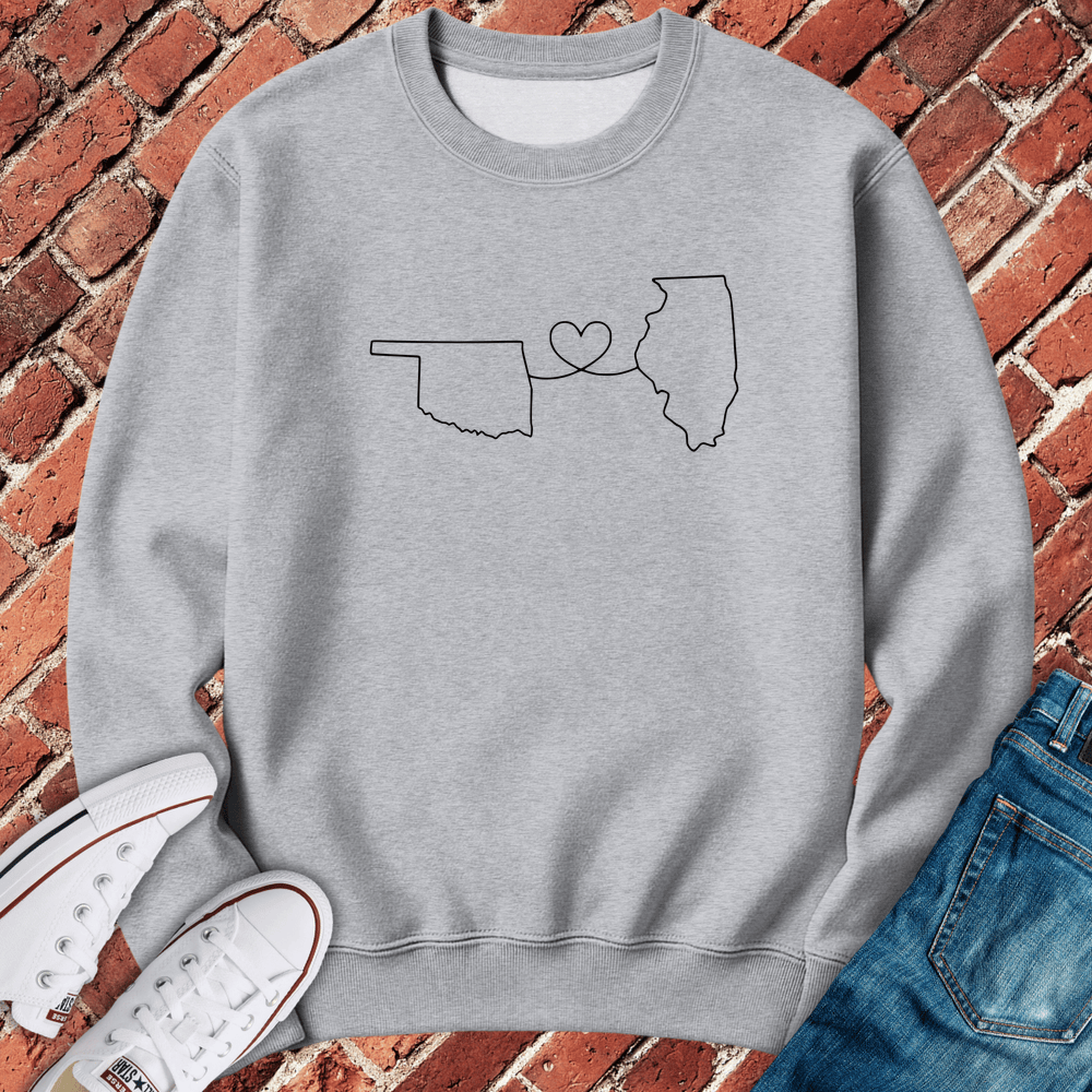 Oklahoma - Illinois Crewneck - Sport Grey