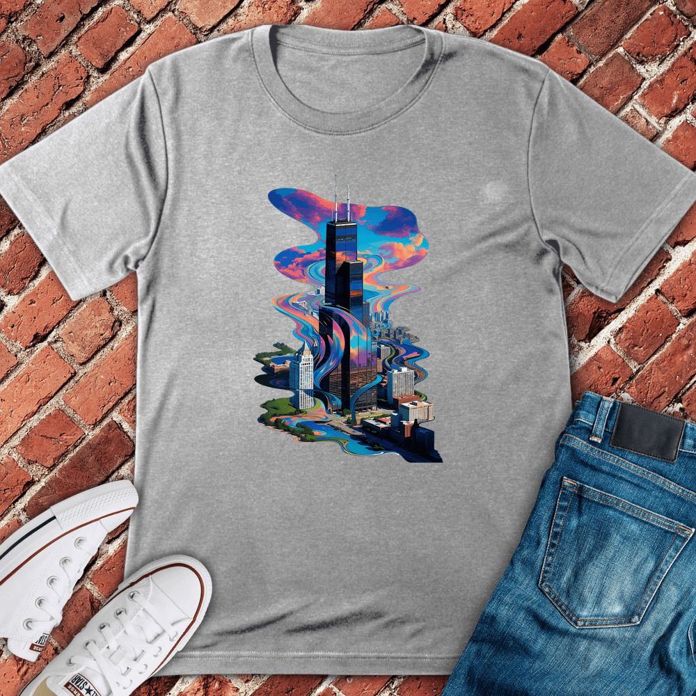 Trippy Skyline T-Shirt - Sport Grey