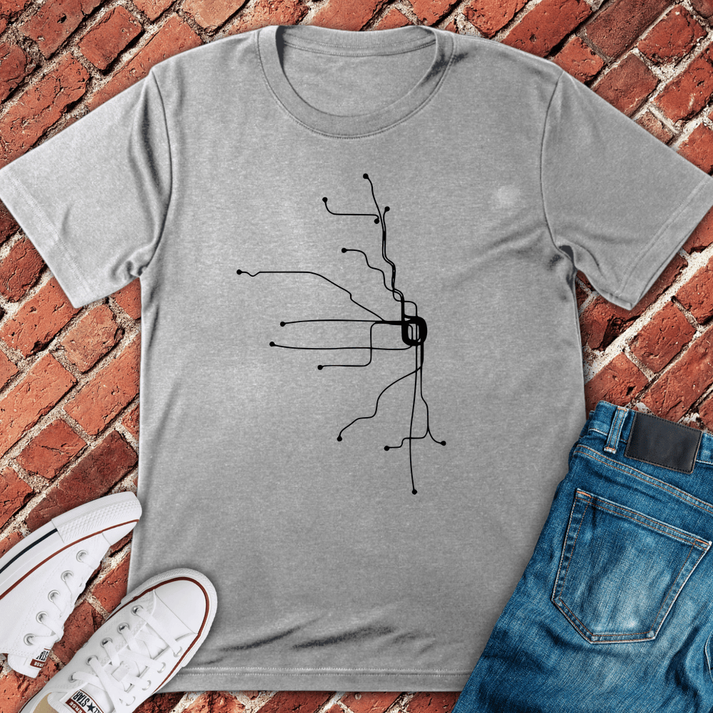 Loop Abstract Map T-Shirt - Sport Grey