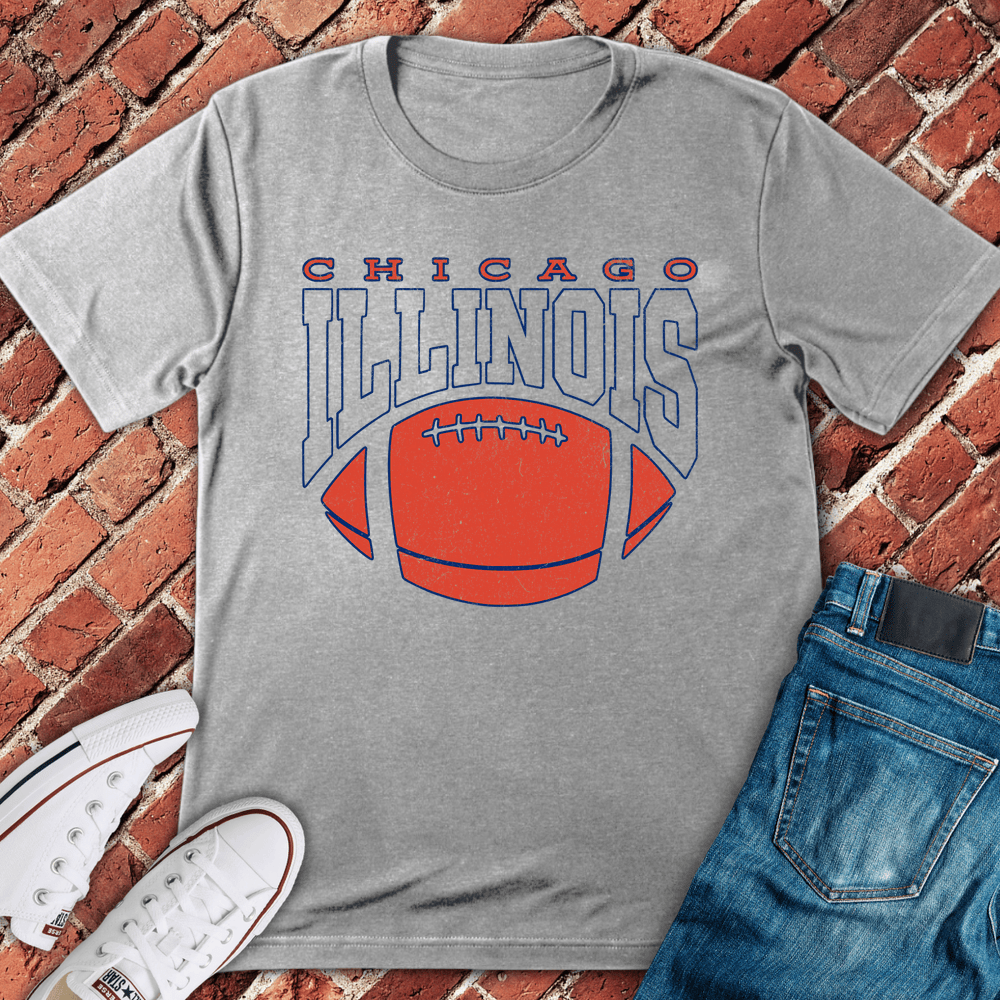 Illinois Football Style T-Shirt - Sport Grey