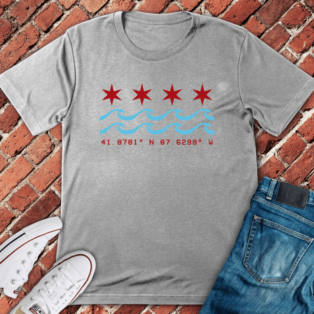Chicago Coordinates T-Shirt - Sport Grey
