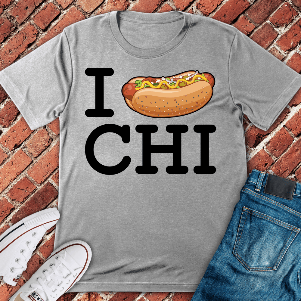 Chicago Style Dog T-Shirt - Sport Grey