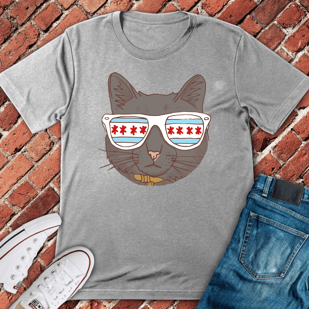 Chi Cat Shades T-Shirt - Sport Grey