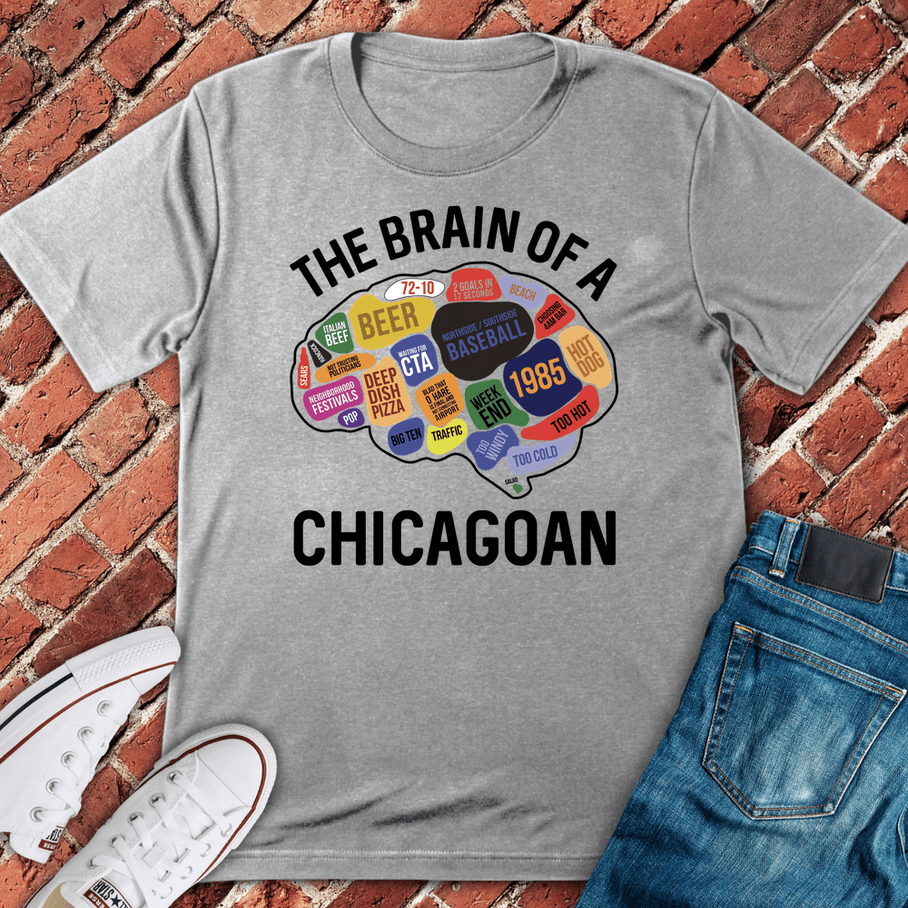 Chicagoan Brain T-Shirt - Sport Grey