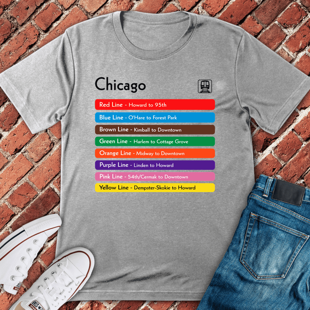 Chicago L Lines T-Shirt - Sport Grey