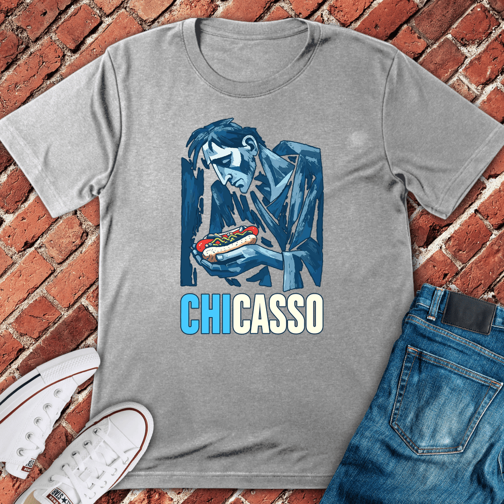 Chicago Bite Blues T-Shirt - Sport Grey