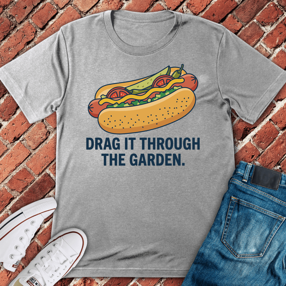 Garden Drag Dog T-Shirt - Sport Grey