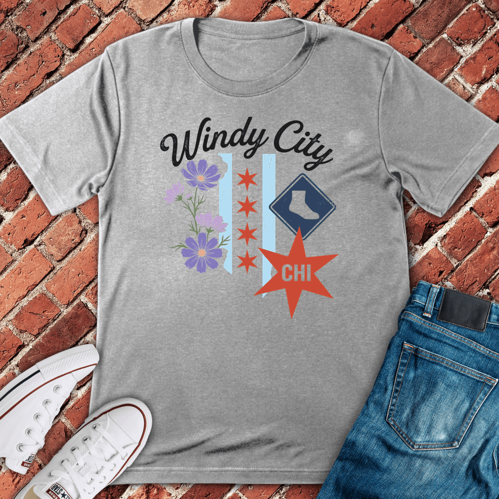 Windy Bloom Chi T-Shirt - Sport Grey
