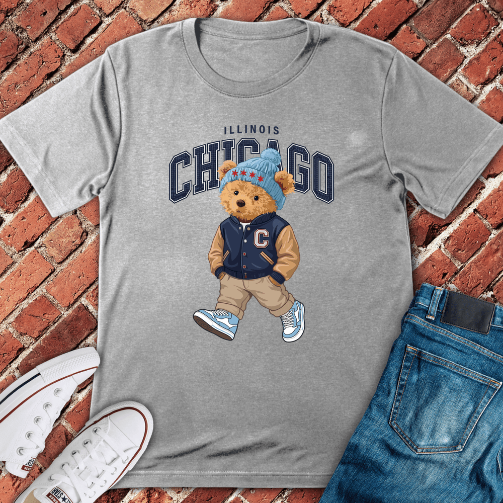 Chicago Cub Bear T-Shirt - Sport Grey