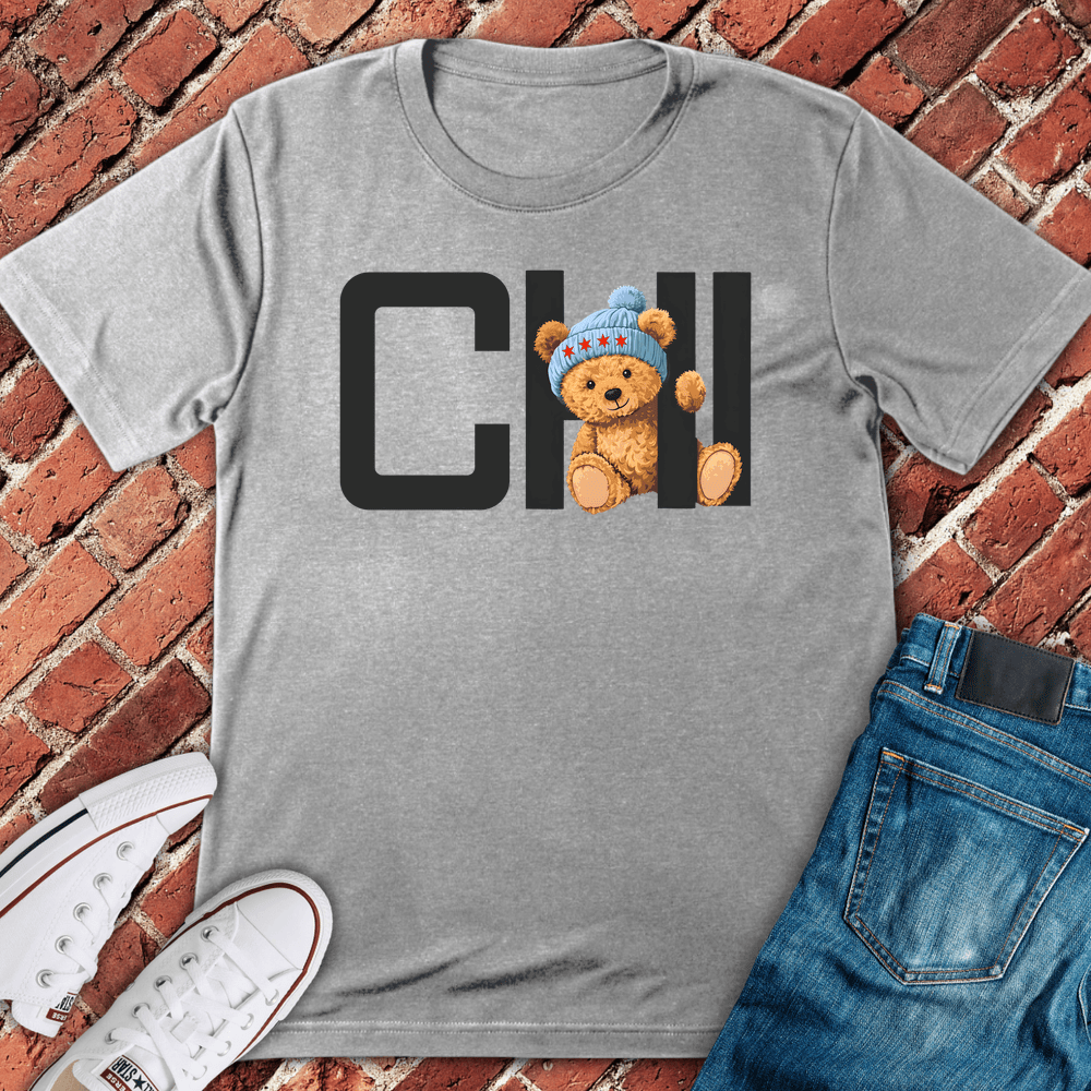 Chicago Peek Bear T-Shirt - Sport Grey