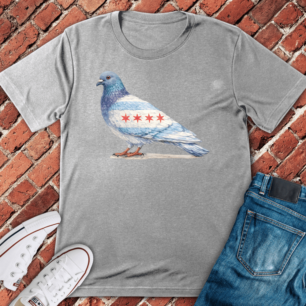 Chi Flag Pigeon T Shirt - Sport Grey