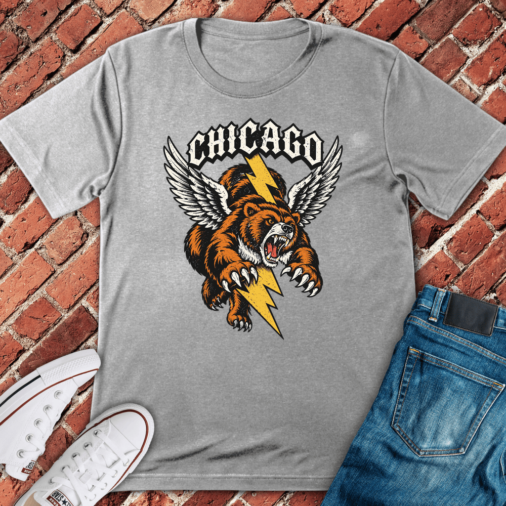 Chicago Bear Bolt T-Shirt - Sport Grey