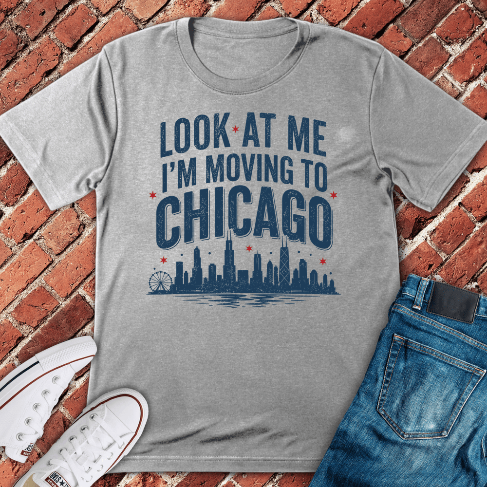 Moving To Chicago T-Shirt - Sport Grey